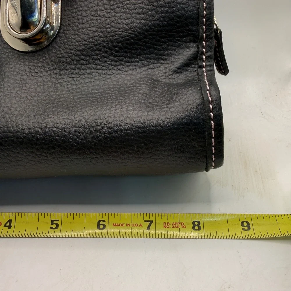 Victorias‎ Secret Black Pebbled Travel Vanity Case Makeup Bag Pink Stitching